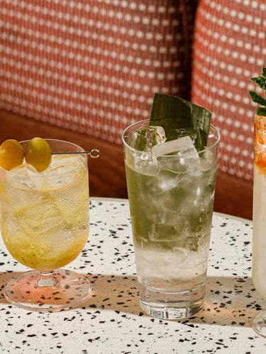 Banner featuring four different cocktails
